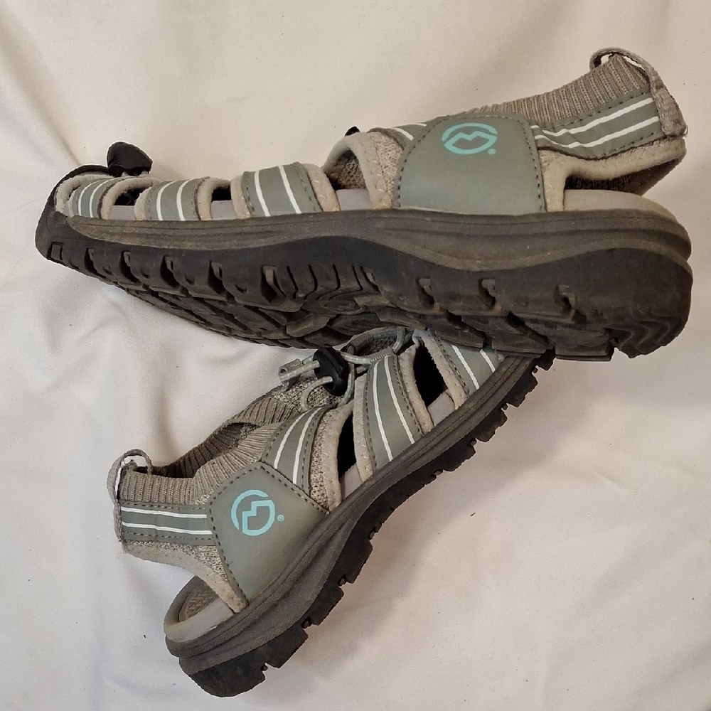Women's Gray and Black Outdoor Sandals